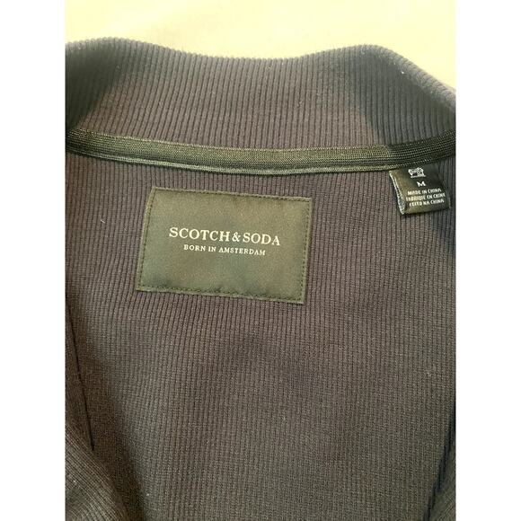 Mens Navy Scotch & Soda Zip up Crewneck Size Medium - Picture 3 of 4